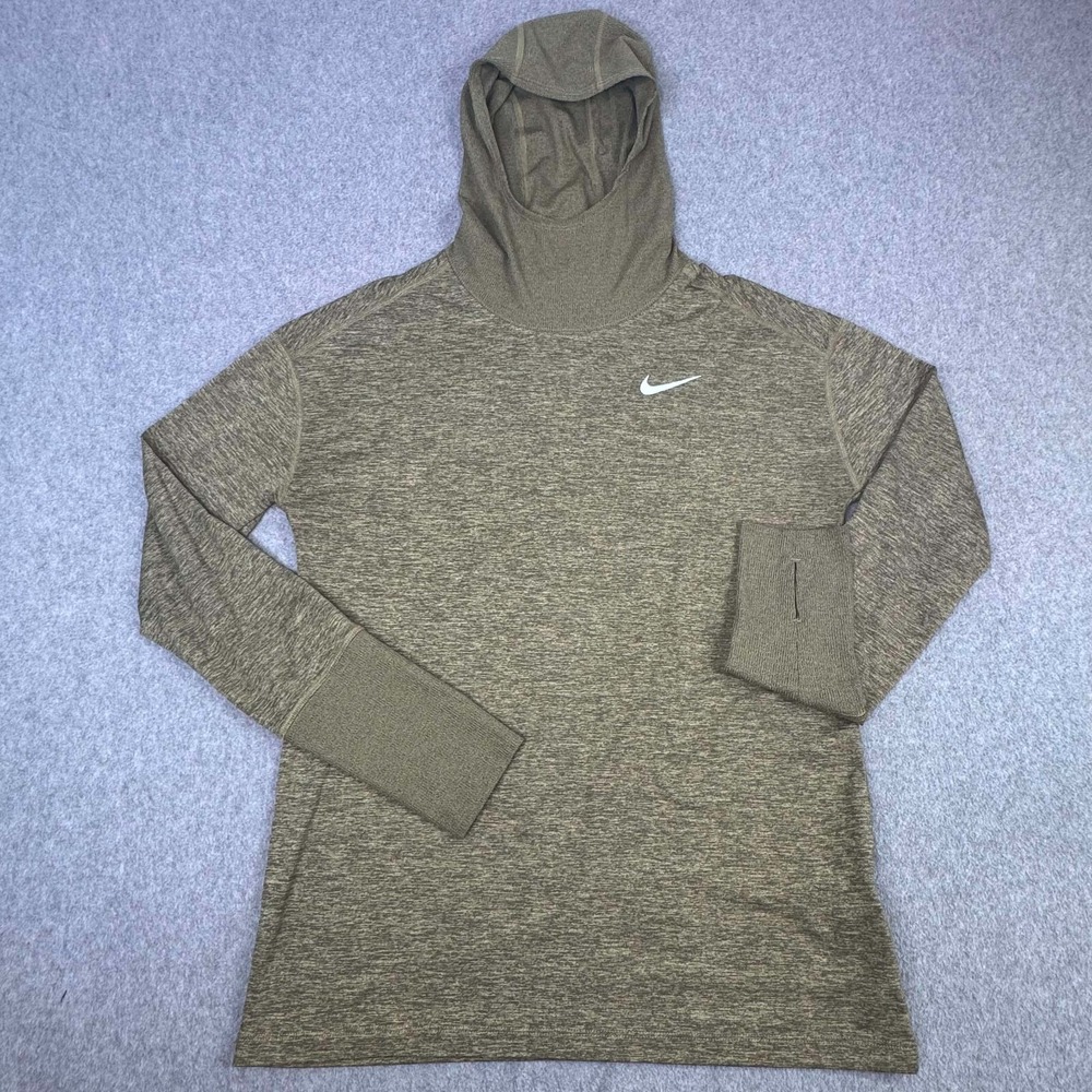 Nike Running Hoodie Women's M Element Long Sleeve Reflective Olive Green CJ5504